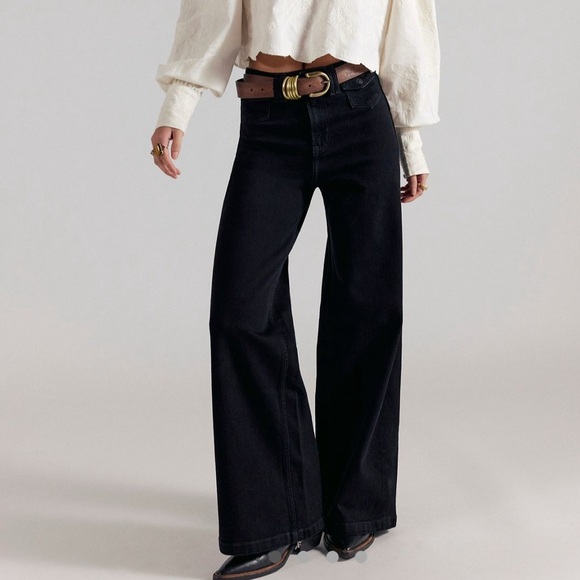 Free People Denim - Free People We the Free Kelley High-rise Palazzo jeans